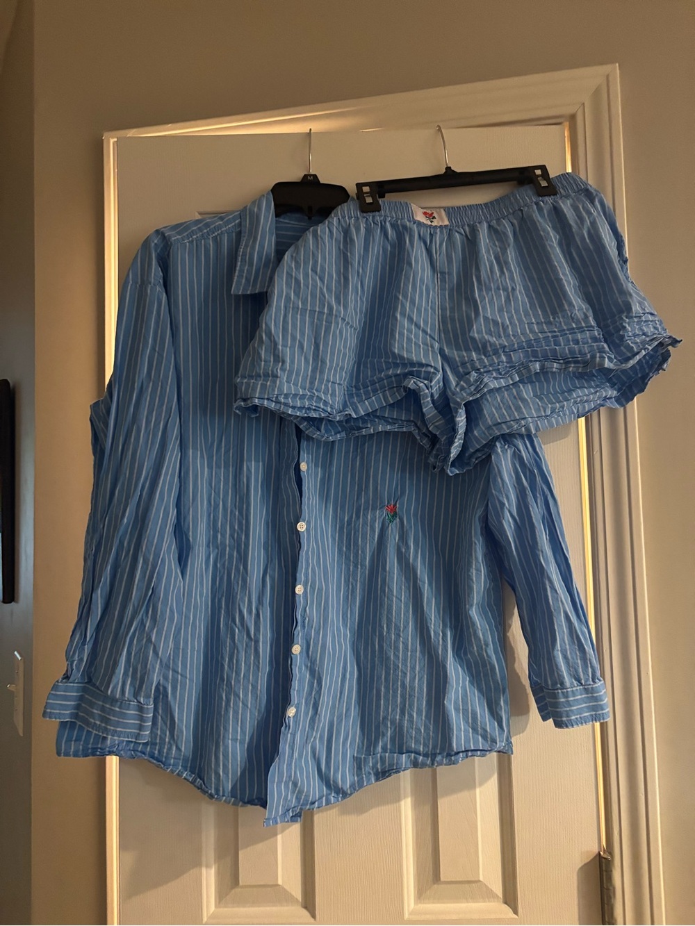 Universal Thread Light Blue Pinstripe Lounge Set